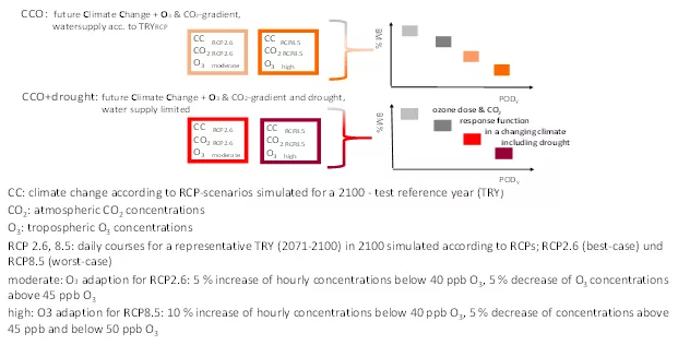 Simulation data are simulated according to the RCPs for the period around 2100 and regionalized on the basis of long-term measurement series from a measurement station in the Spessart region.